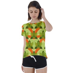 Texture Plant Herbs Herb Green Short Sleeve Open Back T-Shirt