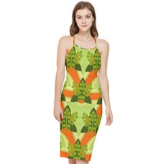 Texture Plant Herbs Herb Green Bodycon Cross Back Summer Dress