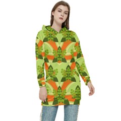 Texture Plant Herbs Herb Green Women s Long Oversized Pullover Hoodie