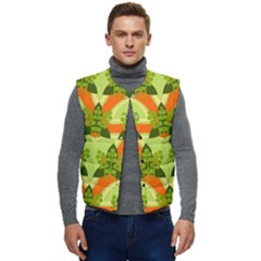 Texture Plant Herbs Herb Green Men s Button Up Puffer Vest	