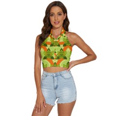 Texture Plant Herbs Herb Green Backless Halter Cami Shirt