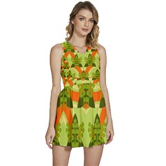 Texture Plant Herbs Herb Green Sleeveless High Waist Mini Dress