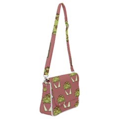 Cactus Pattern Background Texture Shoulder Bag With Back Zipper