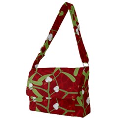 Mistletoe Christmas Texture Advent Full Print Messenger Bag (l)