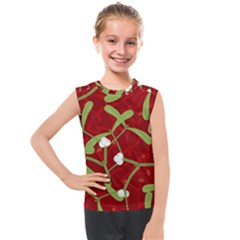 Mistletoe Christmas Texture Advent Kids  Mesh Tank Top by Hannah976