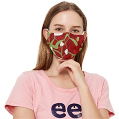 Mistletoe Christmas Texture Advent Fitted Cloth Face Mask (adult)