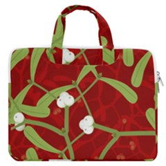 Mistletoe Christmas Texture Advent Macbook Pro 13  Double Pocket Laptop Bag