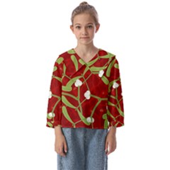 Mistletoe Christmas Texture Advent Kids  Sailor Shirt