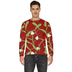 Mistletoe Christmas Texture Advent Men s Fleece Sweatshirt by Hannah976