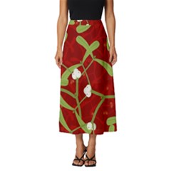 Mistletoe Christmas Texture Advent Classic Midi Chiffon Skirt