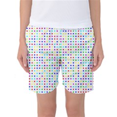 Dots Color Rows Columns Background Women s Basketball Shorts