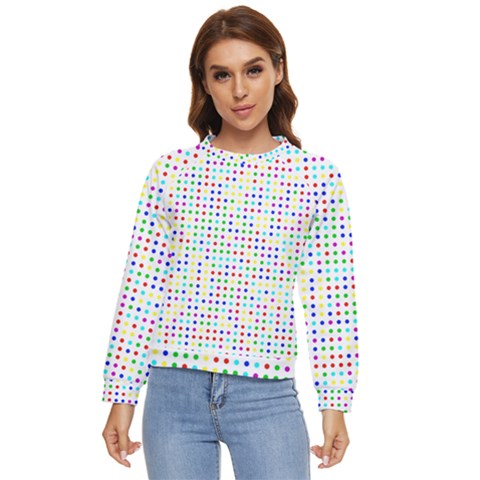 Dots Color Rows Columns Background Women s Long Sleeve Raglan T-shirt by Hannah976