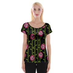 Rose Abstract Rose Garden Cap Sleeve Top by Hannah976