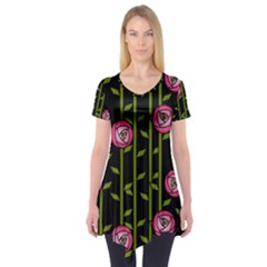 Rose Abstract Rose Garden Short Sleeve Tunic 