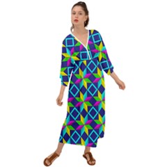 Pattern Star Abstract Background Grecian Style  Maxi Dress