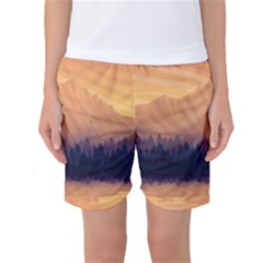 Landscape Nature Mountains Sky Women s Basketball Shorts