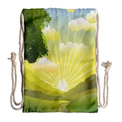 Wallpaper Background Landscape Drawstring Bag (large) by Hannah976