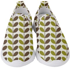 Leaf Plant Pattern Seamless Kids  Slip On Sneakers