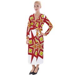 Pattern Tile Decorative Design Star Velvet Maxi Wrap Dress by Hannah976