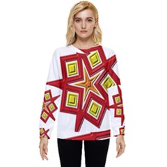Pattern Tile Decorative Design Star Hidden Pocket Sweatshirt by Hannah976
