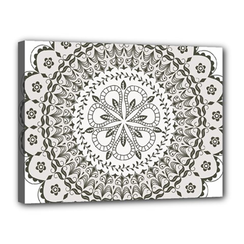 Vector Mandala Drawing Decoration Canvas 16  X 12  (stretched)