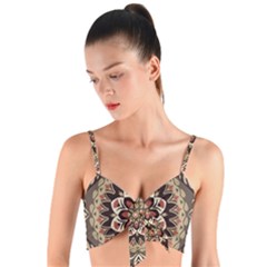 Seamless Pattern Floral Flower Woven Tie Front Bralet