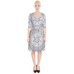 Vector Mandala Drawing Decoration Wrap Up Cocktail Dress