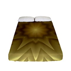 Background Pattern Golden Yellow Fitted Sheet (full/ Double Size) by Hannah976