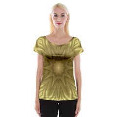 Background Pattern Golden Yellow Cap Sleeve Top