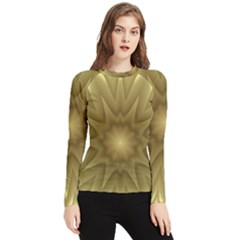 Background Pattern Golden Yellow Women s Long Sleeve Rash Guard by Hannah976