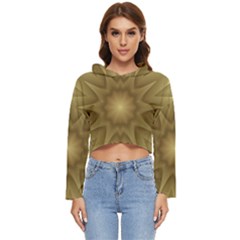 Background Pattern Golden Yellow Women s Lightweight Cropped Hoodie by Hannah976