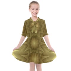 Seamless Pattern Green Garden Kids  All Frills Chiffon Dress