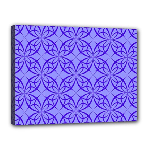 Decor Pattern Blue Curved Line Canvas 16  X 12  (stretched)