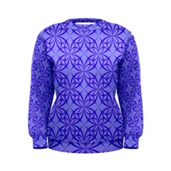 Decor Pattern Blue Curved Line Women s Sweatshirt