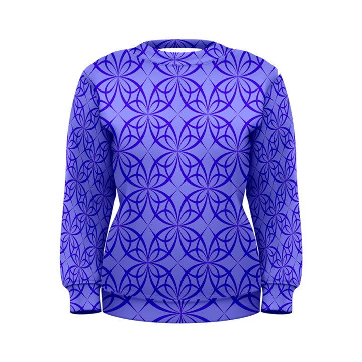 Decor Pattern Blue Curved Line Women s Sweatshirt