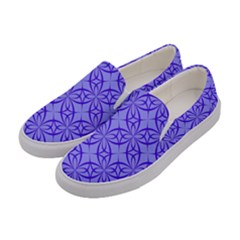 Decor Pattern Blue Curved Line Women s Canvas Slip Ons by Hannah976