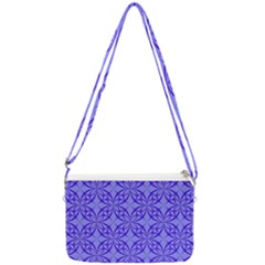 Decor Pattern Blue Curved Line Double Gusset Crossbody Bag