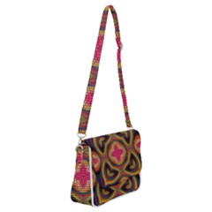 Kaleidoscope Art Pattern Ornament Shoulder Bag With Back Zipper