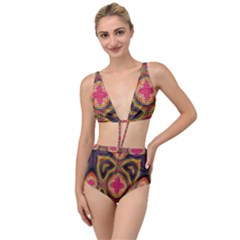 Kaleidoscope Art Pattern Ornament Tied Up Two Piece Swimsuit