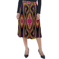 Kaleidoscope Art Pattern Ornament Classic Velour Midi Skirt 