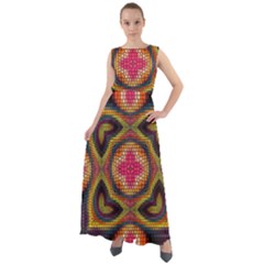 Kaleidoscope Art Pattern Ornament Chiffon Mesh Boho Maxi Dress