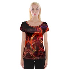 Abstract Seamless Pattern Cap Sleeve Top