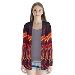 Abstract Seamless Pattern Drape Collar Cardigan