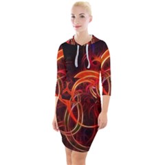 Abstract Seamless Pattern Quarter Sleeve Hood Bodycon Dress by Hannah976