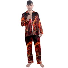 Abstract Seamless Pattern Men s Long Sleeve Satin Pajamas Set by Hannah976