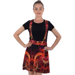 Abstract Seamless Pattern Velvet Suspender Skater Skirt
