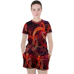 Abstract Seamless Pattern Women s T-shirt And Shorts Set