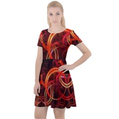 Colorful Prismatic Chromatic Cap Sleeve Velour Dress 