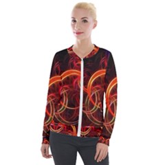 Abstract Seamless Pattern Velvet Zip Up Jacket