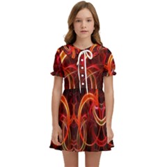 Colorful Prismatic Chromatic Kids  Sweet Collar Dress